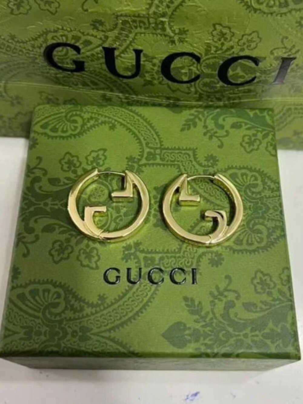New Gucci Blondie Hoop Earrings GG